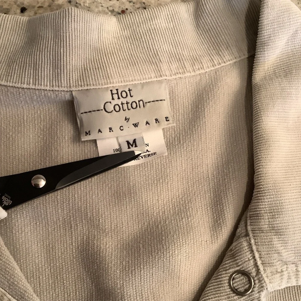 Hot Cotton by Marc Ware Lightweight Corduroy Tan/Gray Utility Jacket Size Medium
